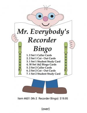 Mr. E Recorder Bingo